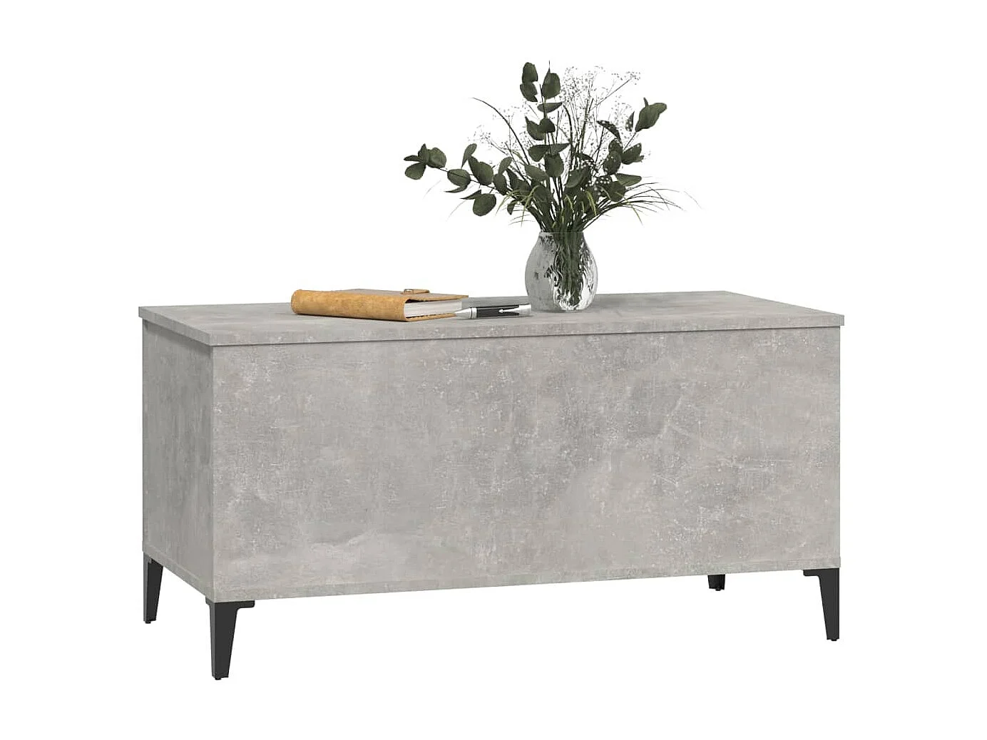 Mesa de centro madera contrachapada gris hormigón 90x44,5x45 cm ES302522