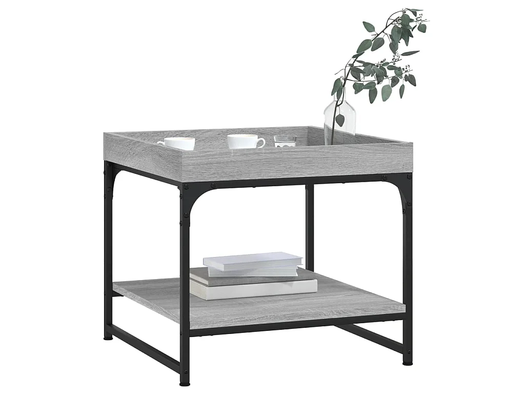 Mesa de centro madera de ingeniería gris Sonoma 49,5x49,5x45 cm ES10422
