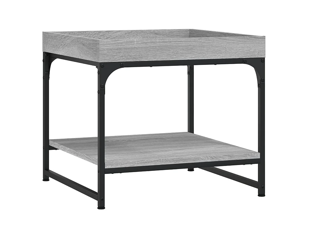 Table basse sonoma gris 49,5x49,5x45 cm bois d'ingénierie OFR63373 BonneVie Meuble