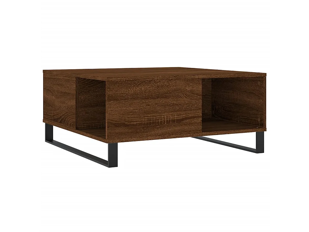 Table basse chêne marron 80x80x36,5 cm bois d'ingénierie OFR79021 BonneVie Meuble