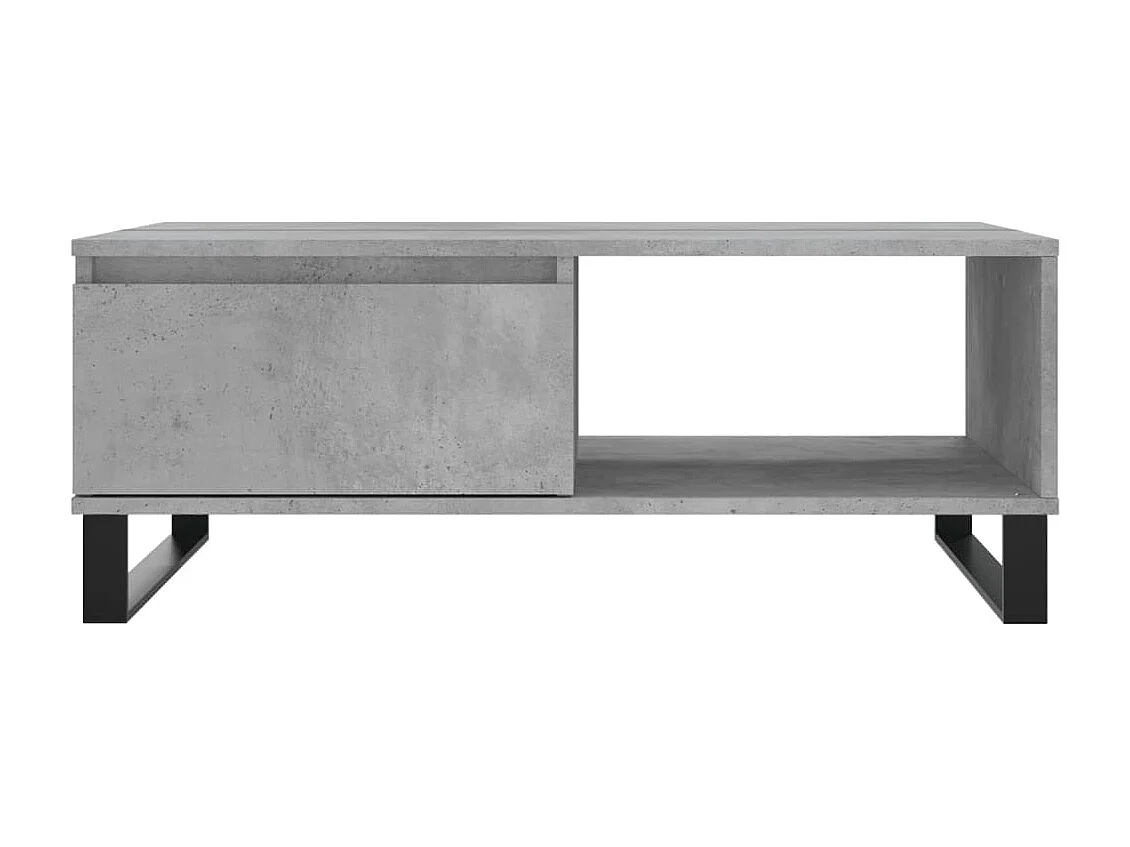 Table basse gris béton 90x60x35 cm bois d'ingénierie OFR91715 BonneVie Meuble