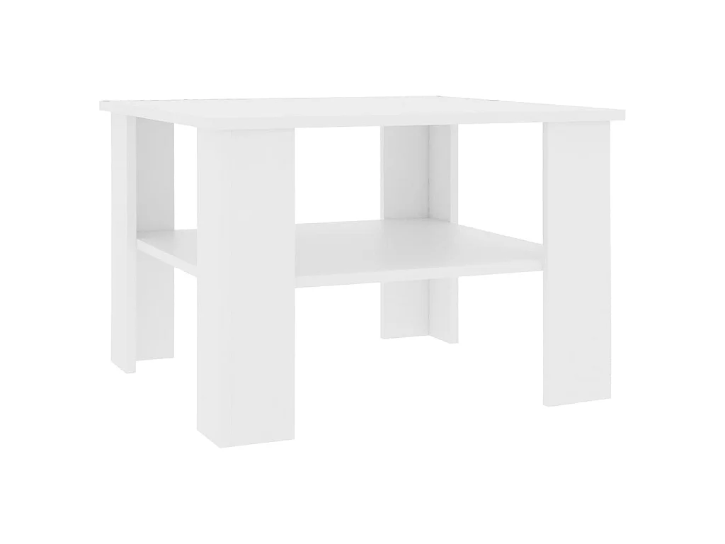 Table basse Blanc 60 x 60 x 42 cm Aggloméré OFR38905 BonneVie Meuble