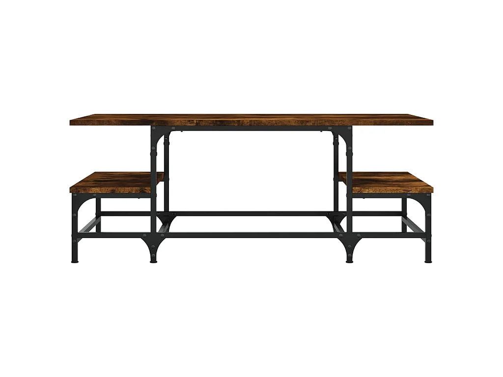 Table basse chêne fumé 100x50,5x40 cm bois d'ingénierie OFR61345 BonneVie Meuble