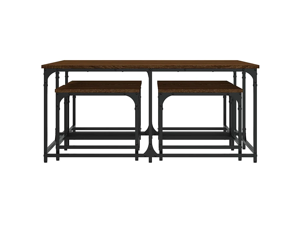 Tables basses gigognes 5 pcs chêne marron bois d'ingénierie OFR22119 BonneVie Meuble