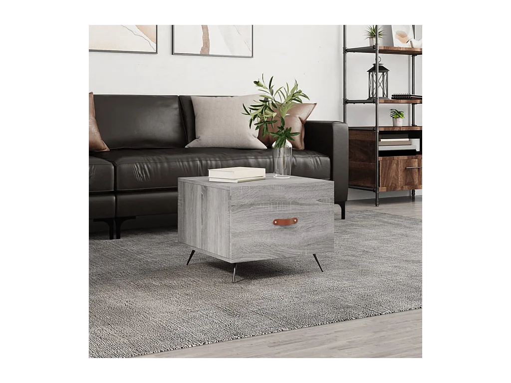 Table basse Sonoma gris 50x50x40 cm Bois d'ingénierie OFR45680 BonneVie Meuble