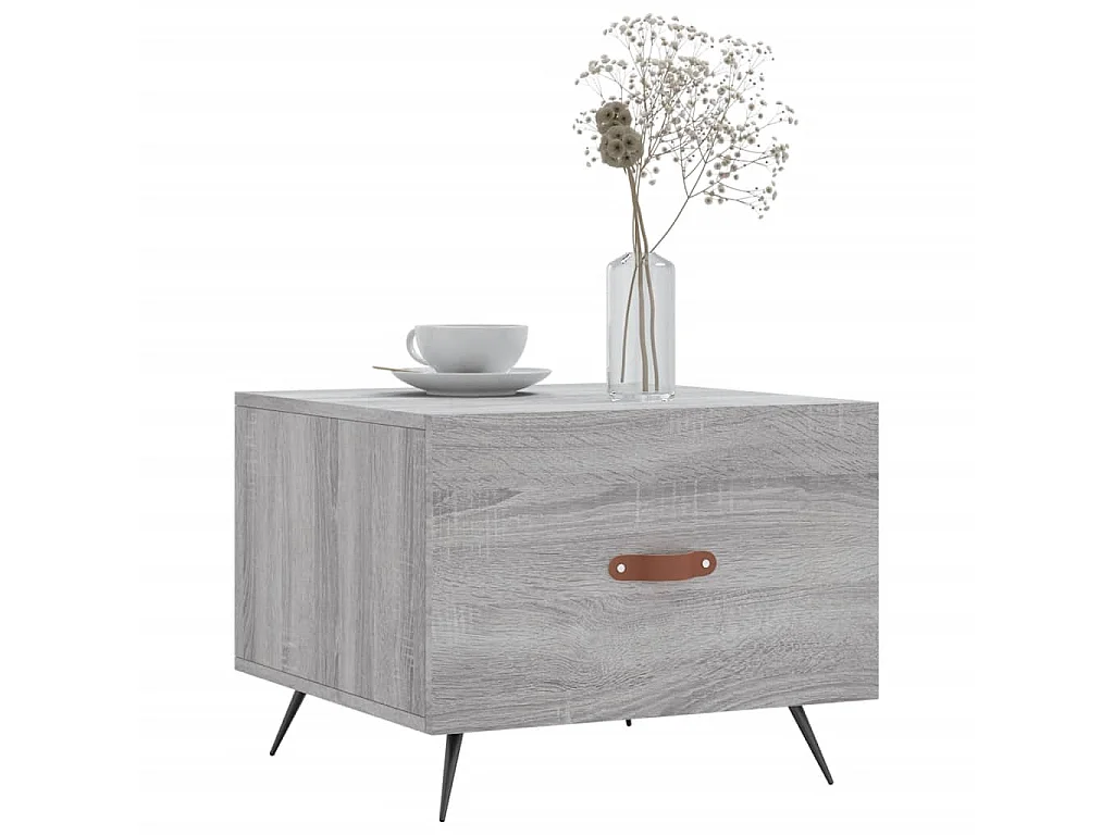 Table basse Sonoma gris 50x50x40 cm Bois d'ingénierie OFR45680 BonneVie Meuble