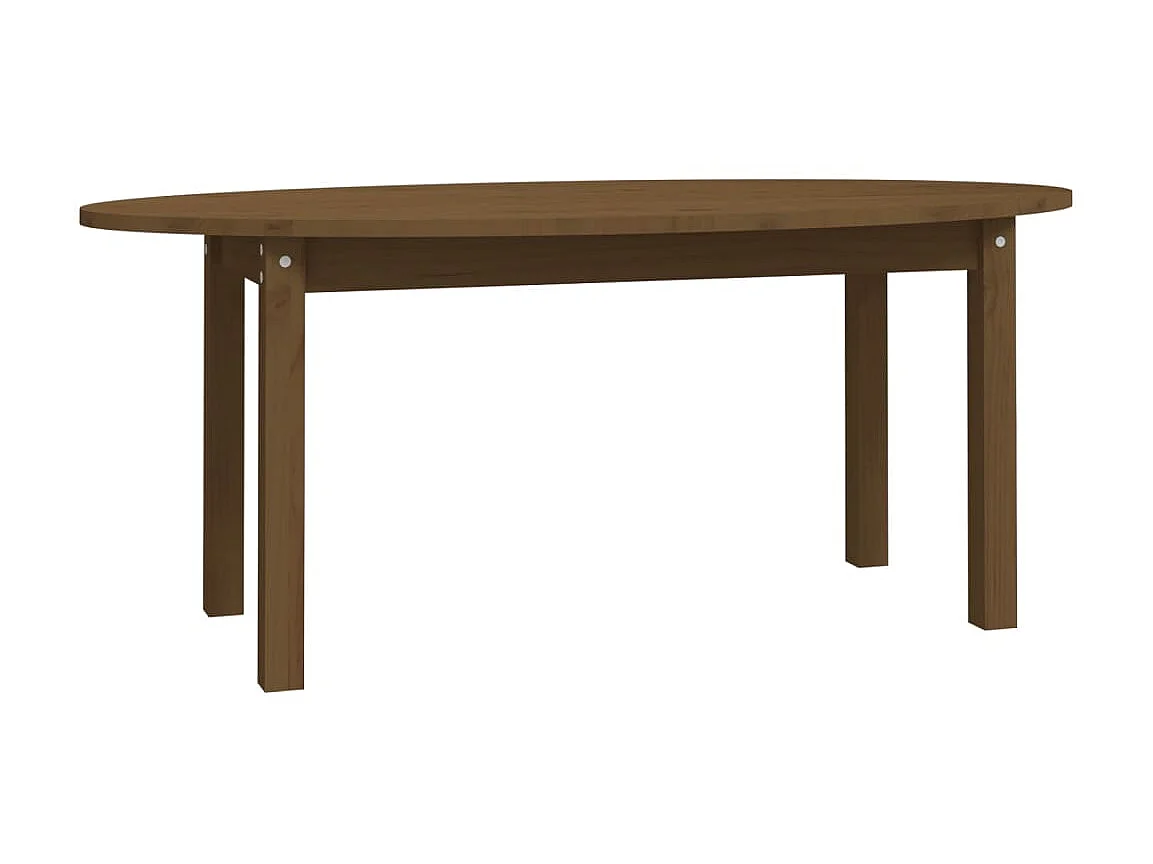 Table basse Marron miel 110x55x45 cm Bois massif de pin OFR59045 BonneVie Meuble