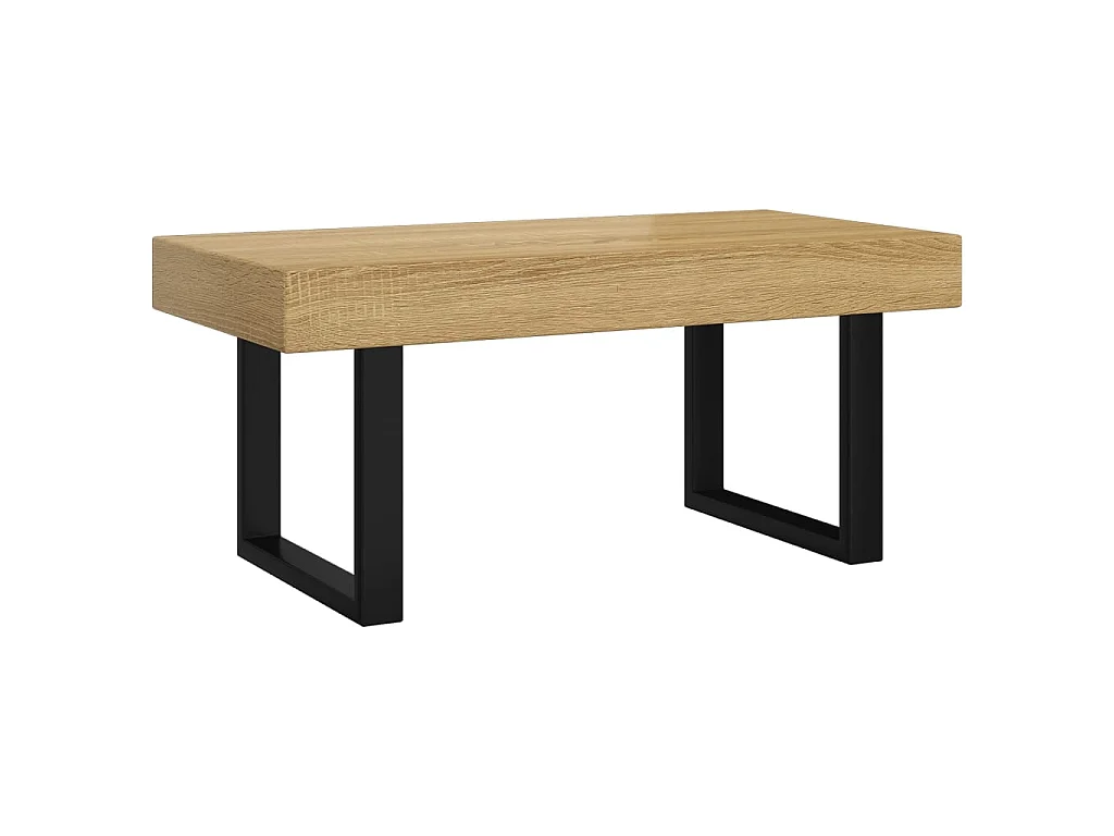 Mesa de centro 90x45x40 cm MDF e ferro castanho-claro e preto PT960972