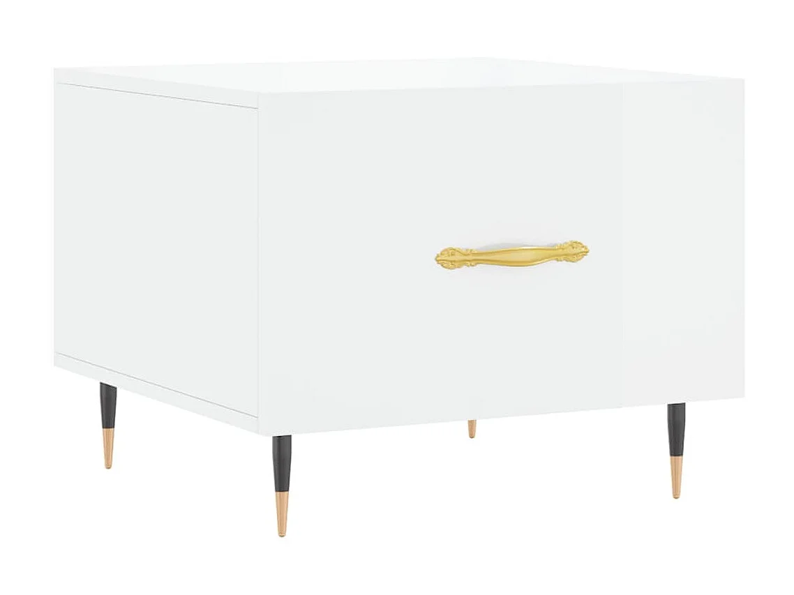 Mesa de centro madera de ingeniería brillo blanco 50x50x40 cm ES65324