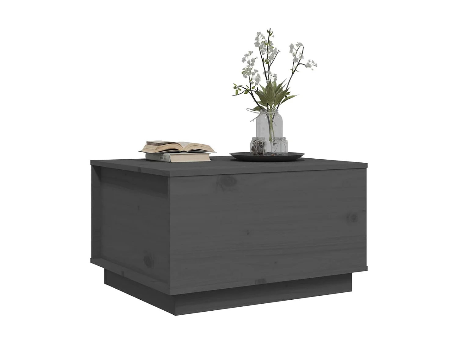 Mesa de centro 60x50x35 cm pinho maciço cinza PT903429