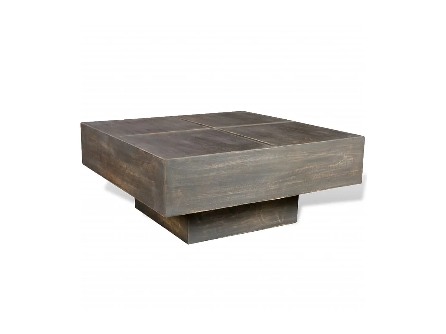 Salontafel vierkant massief mangohout donkerbruin NL40731