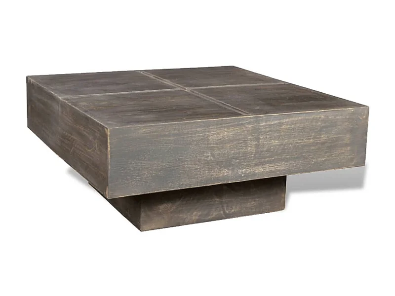 Mesa de centro cuadrada de madera maciza de mango marrón ES31577