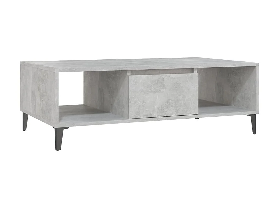 Table basse Gris béton 103,5x60x35 cm Aggloméré OFR55406 BonneVie Meuble