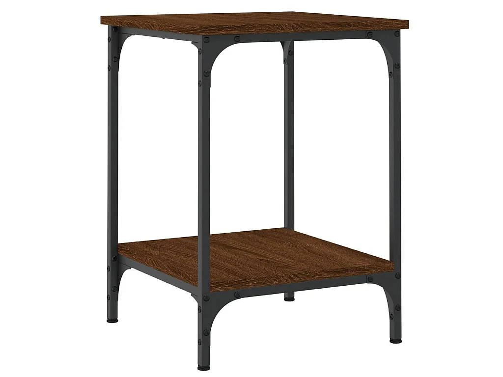 Salontafel 40x40x55 cm bewerkt hout bruin eikenkleur NL92426