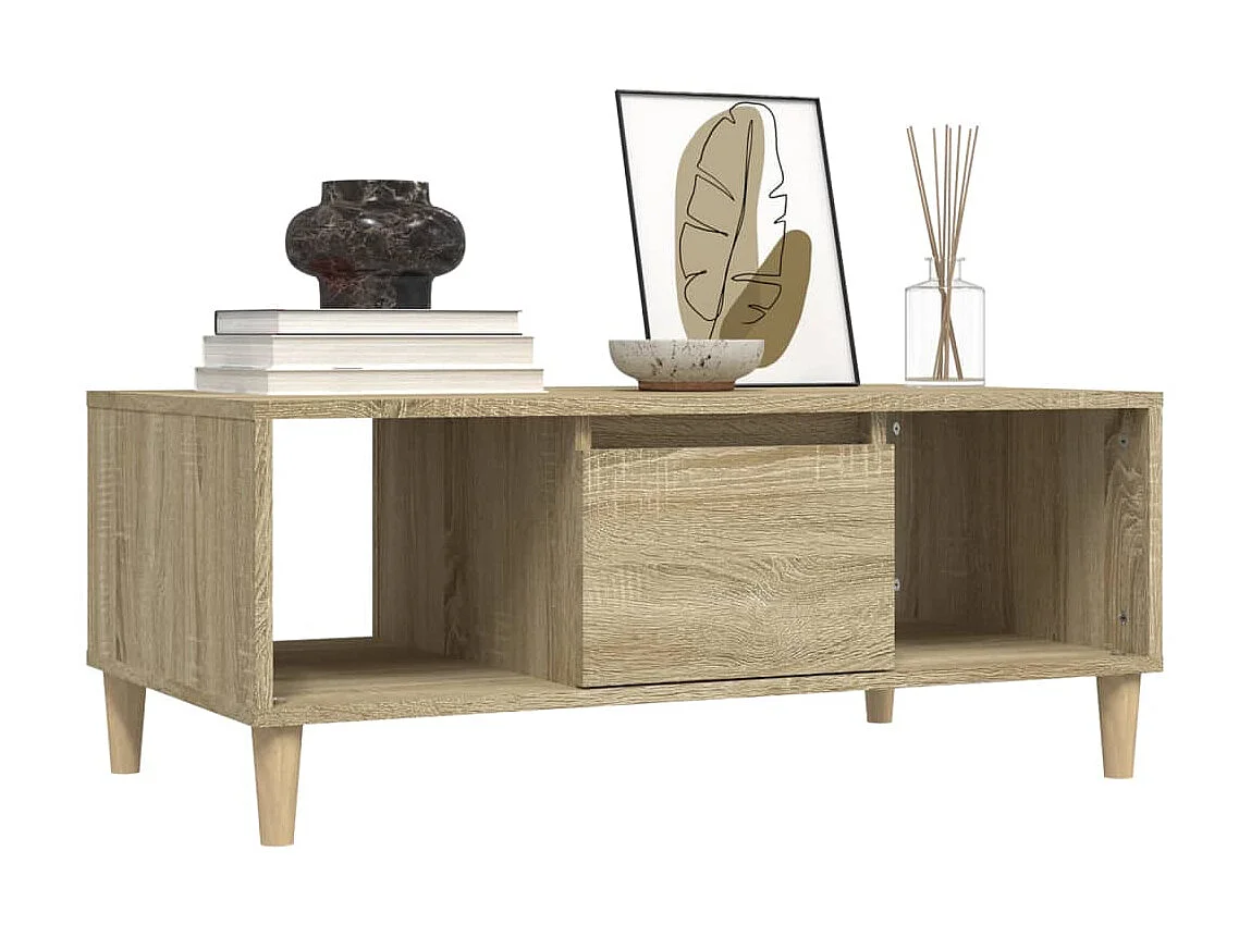 Table basse Chêne sonoma 90x50x36,5 cm Bois d'ingénierie OFR14174 BonneVie Meuble