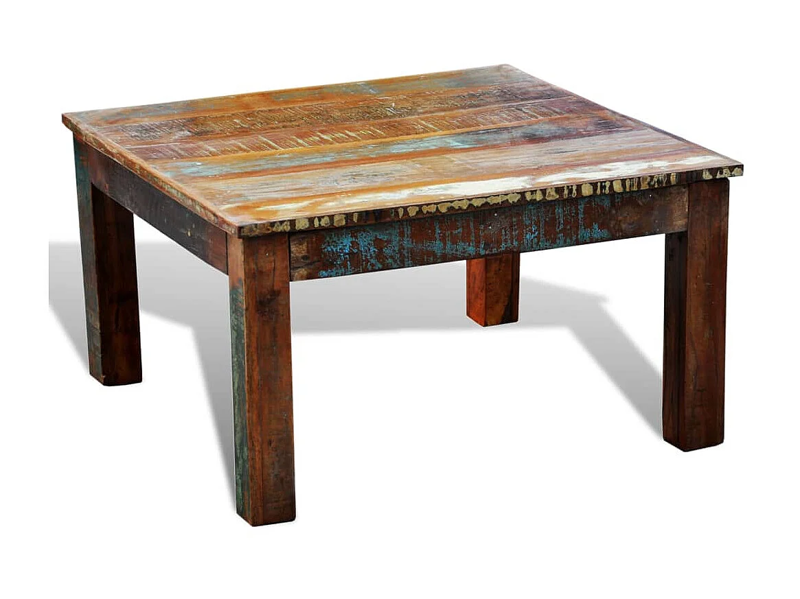 Table basse carrée Bois de récupération OFR85430 BonneVie Meuble