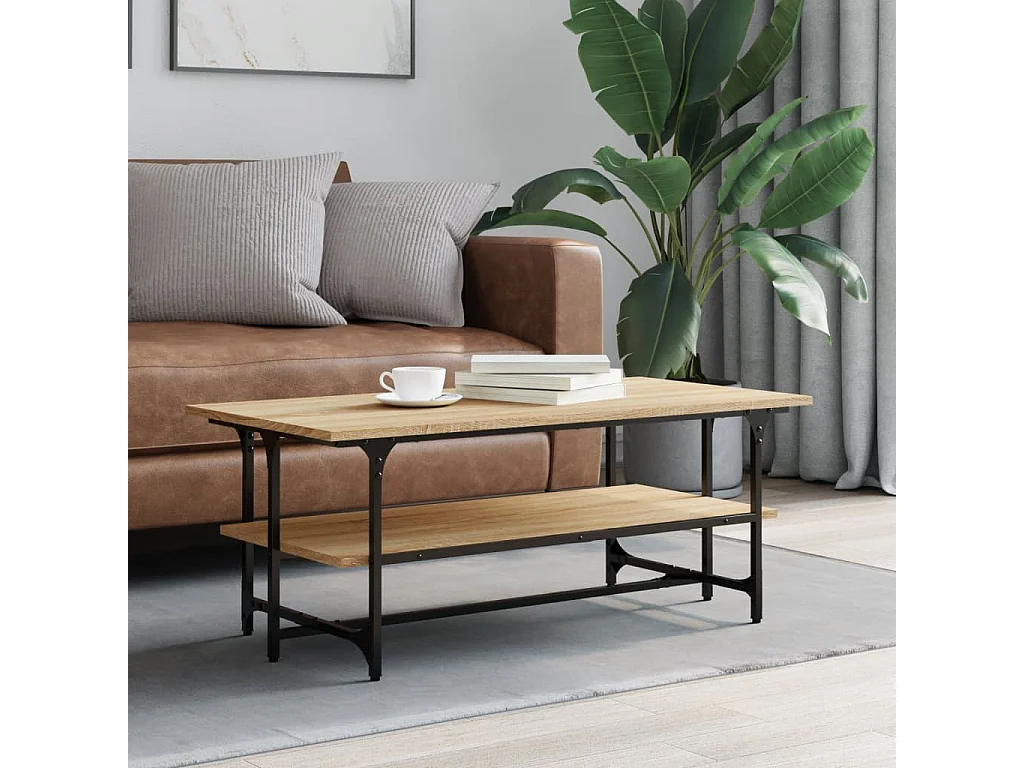 Table basse Chêne sonoma 100x50x40 cm Bois d'ingénierie OFR64041 BonneVie Meuble