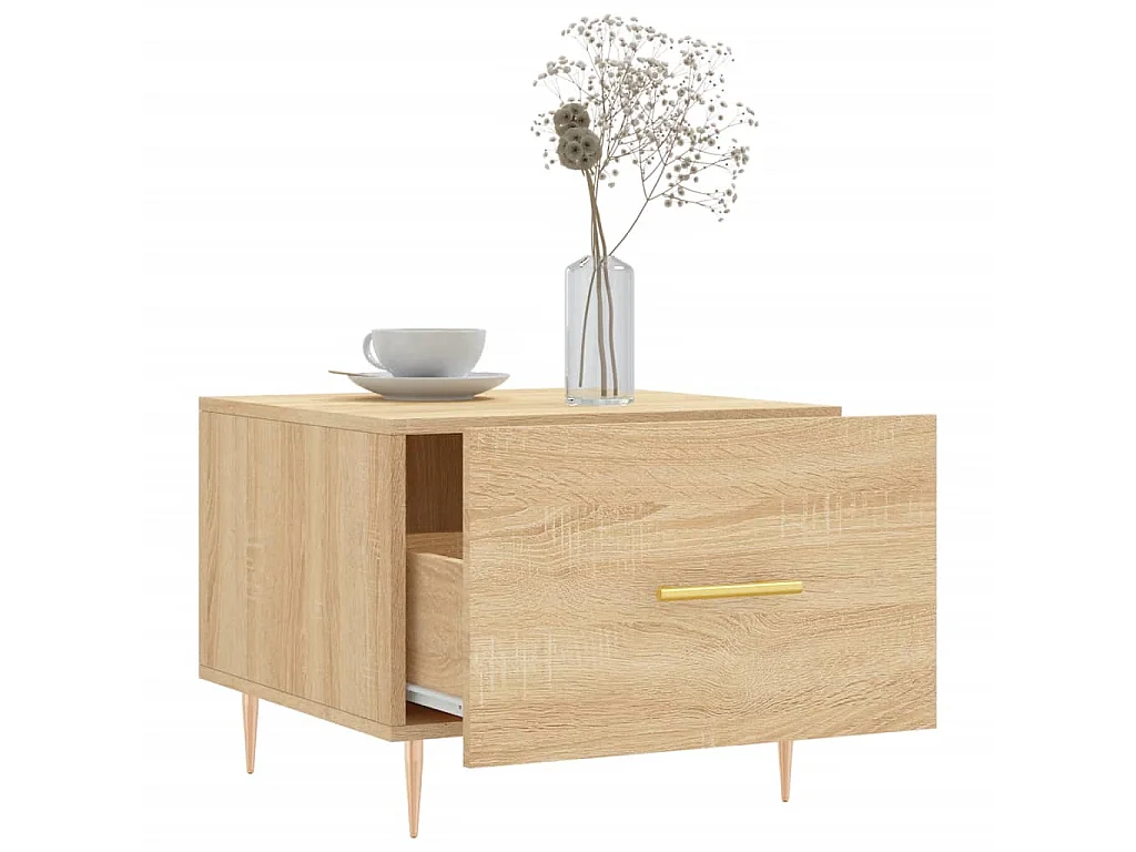 Table basse Chêne sonoma 50x50x40 cm Bois d'ingénierie OFR30247 BonneVie Meuble