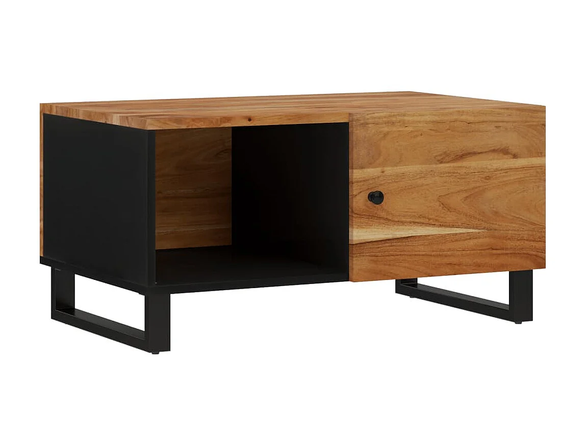 Table basse 80x50x40 cm Bois d'acacia solide et d'ingénierie OFR49771 BonneVie Meuble