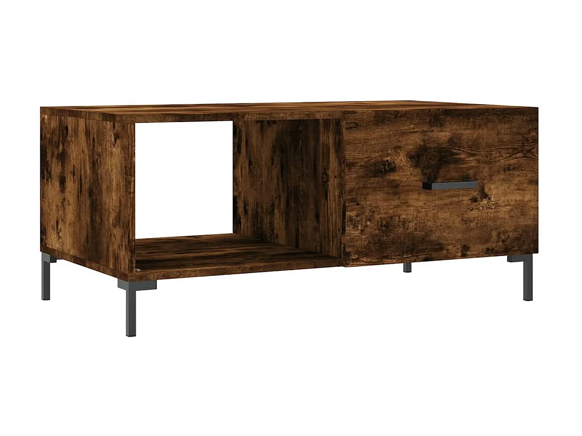 Table basse chêne fumé 90x50x40 cm bois d'ingénierie OFR66461 BonneVie Meuble