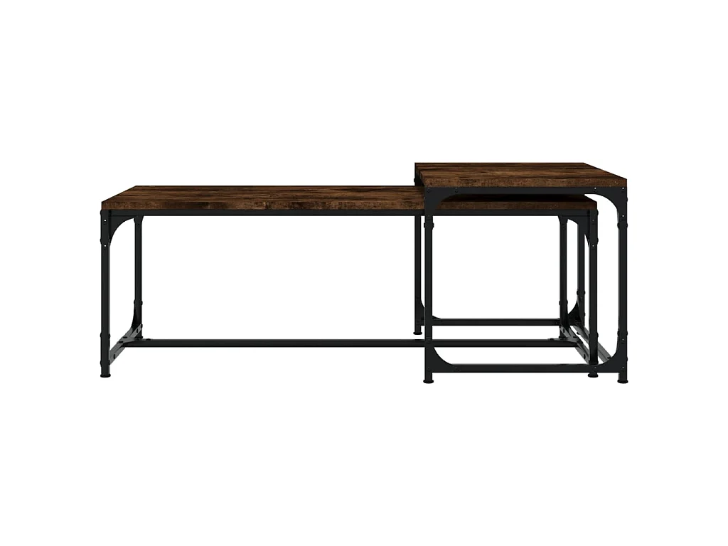 Tables basses 2 pcs Chêne fumé Bois d'ingénierie OFR93407 BonneVie Meuble