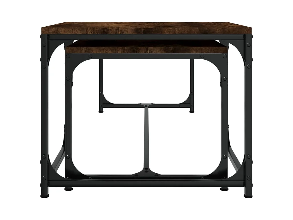 Tables basses 2 pcs Chêne fumé Bois d'ingénierie OFR93407 BonneVie Meuble