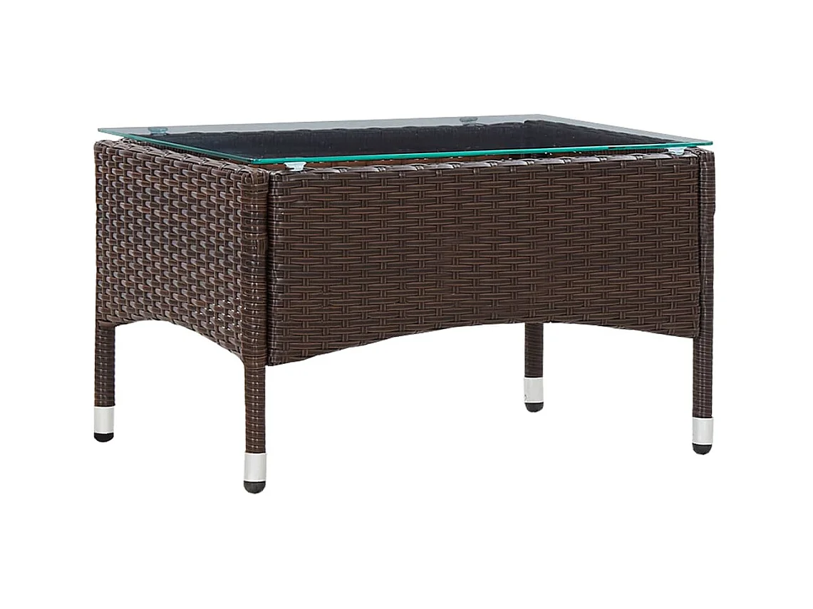 Table basse Marron 60x40x36 cm Résine tressée OFR36641 BonneVie Meuble