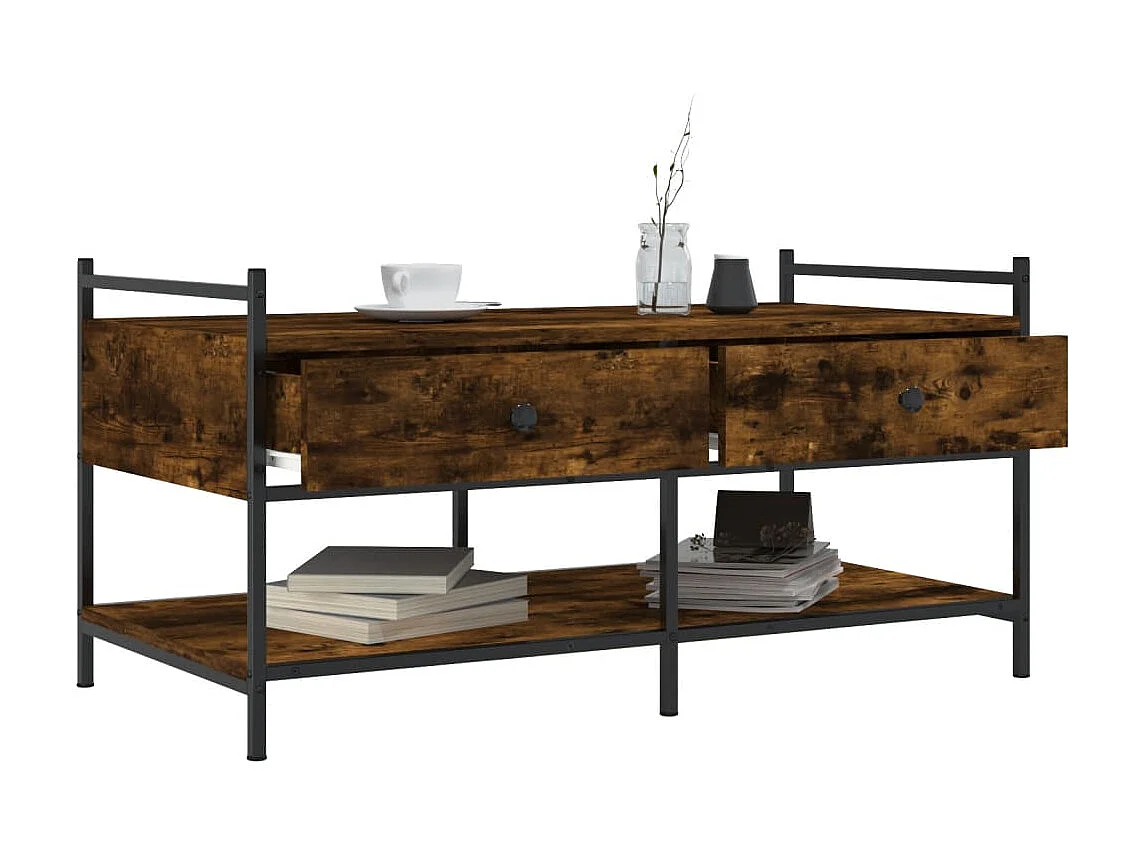 Mesa de centro madera de ingeniería roble ahumado 99x50x50 cm ES39766