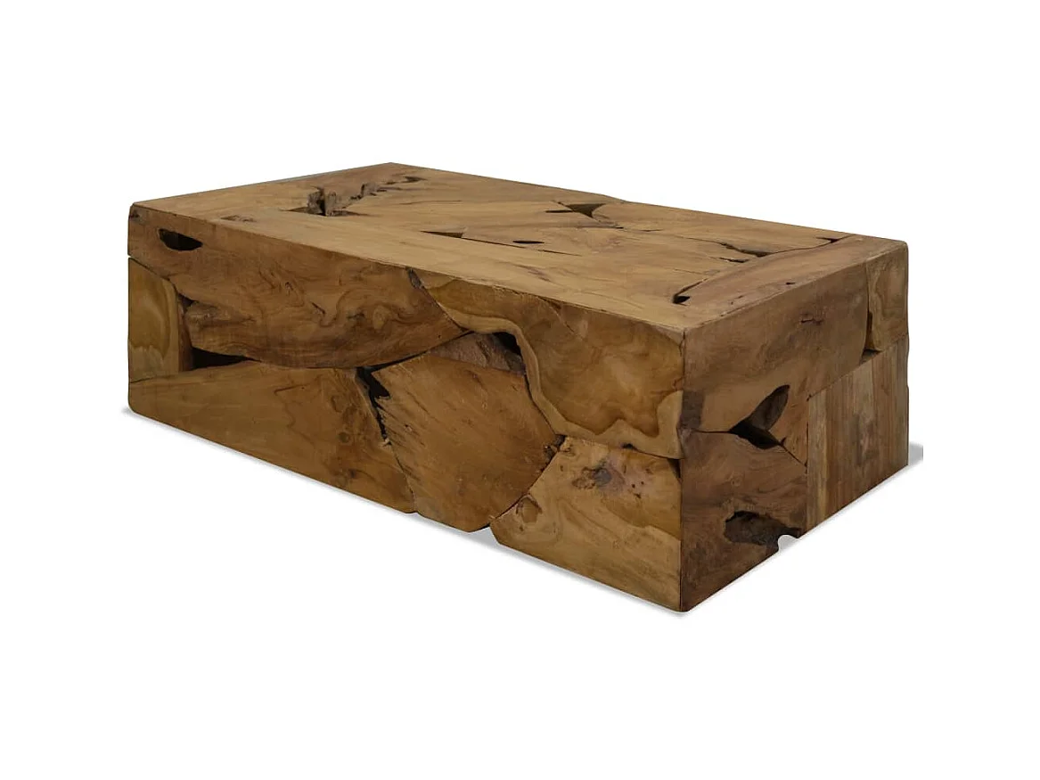 Table basse 90x50x30 cm Teck véritable Marron OFR79826 BonneVie Meuble