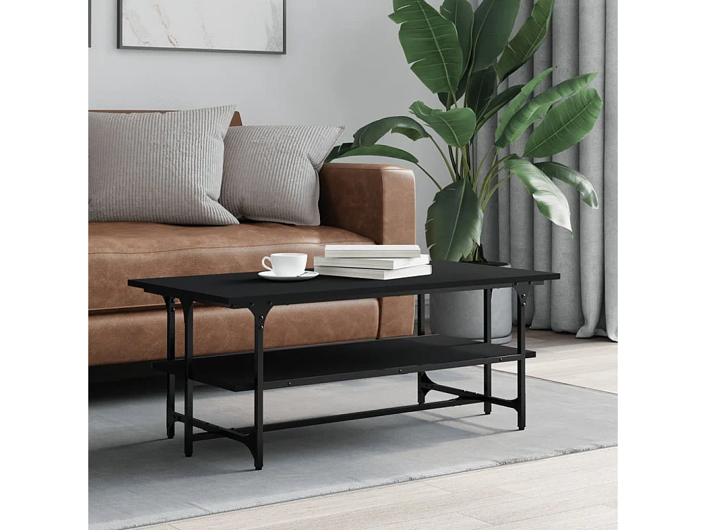 Mesa de centro 100x50x40 cm derivados de madeira preto PT184500