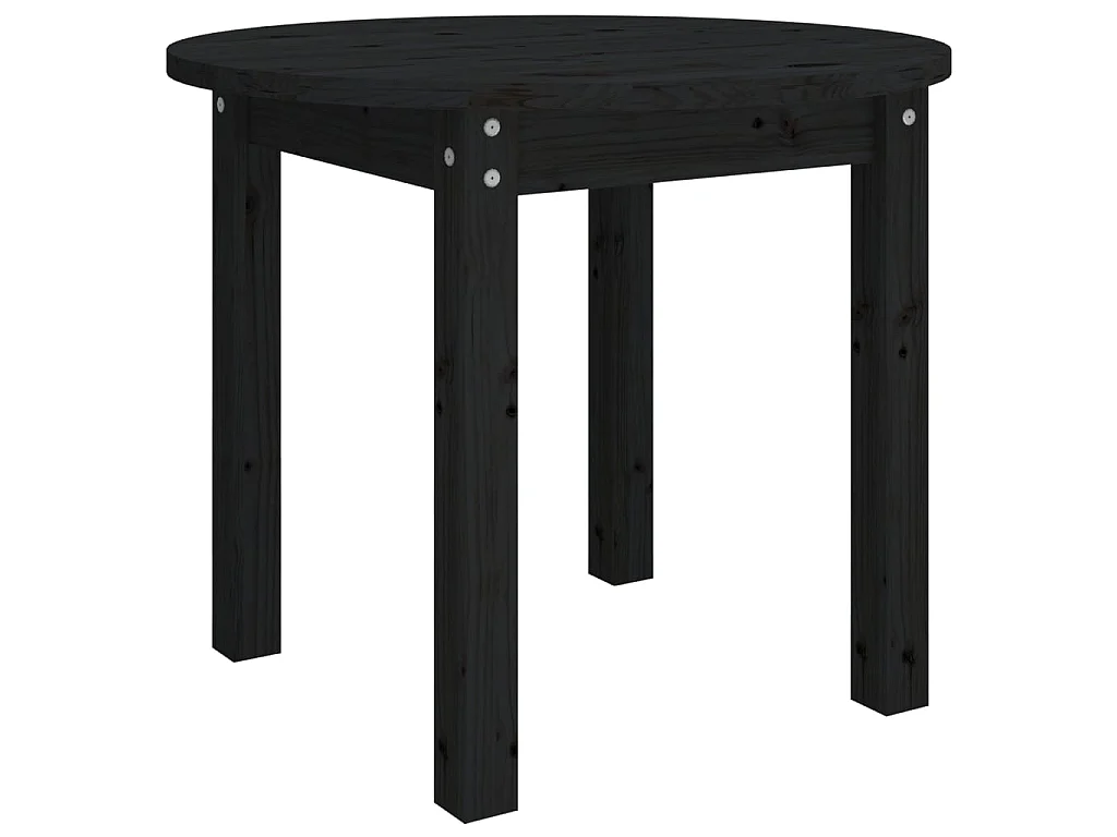 Mesa de centro Ø 55x45 cm madeira de pinho maciça preto PT825219