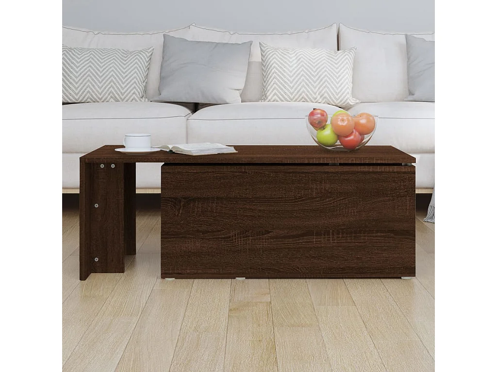 Mesa centro 150x50x35 cm derivados de madeira carvalho castanho PT564350