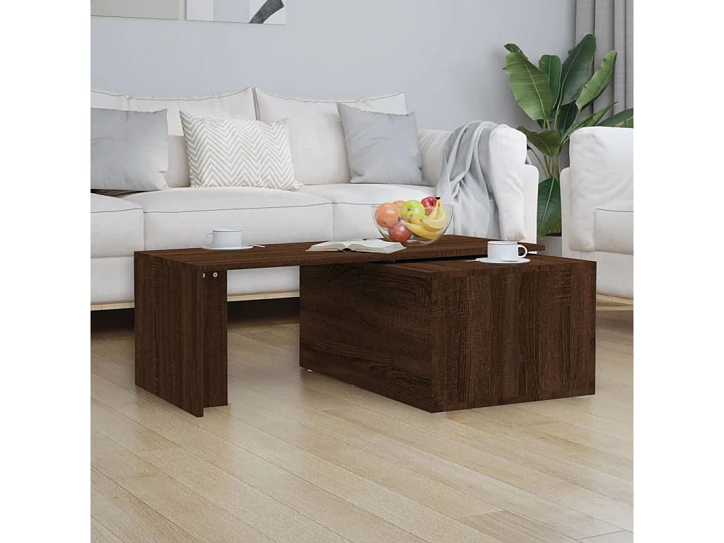 Table basse Chêne marron 150x50x35 cm Bois d'ingénierie OFR96270 BonneVie Meuble