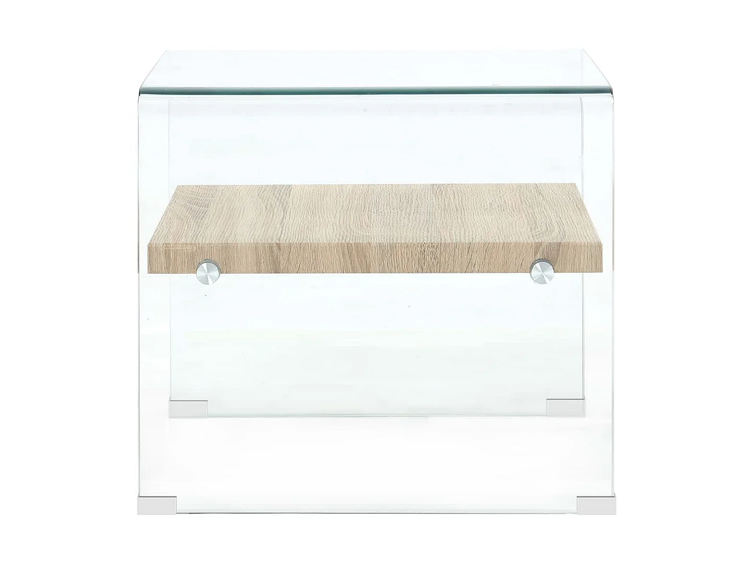 Table basse Clair 50 x 50 x 45 cm Verre trempé OFR21116 BonneVie Meuble