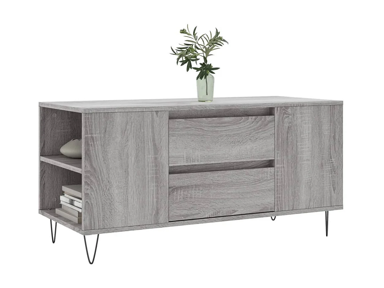 Table basse sonoma gris 102x44,5x50 cm bois d'ingénierie OFR77522 BonneVie Meuble