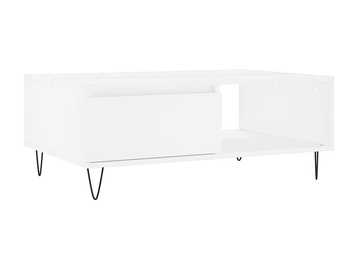 Table basse blanc 90x60x35 cm bois d'ingénierie OFR21235 BonneVie Meuble