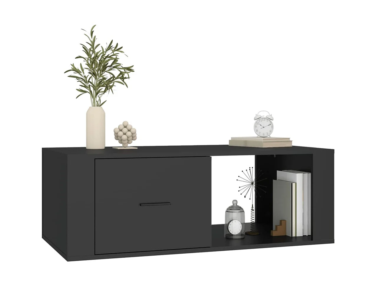 Table basse Noir 100x50,5x35 cm Bois d'ingénierie OFR83022 BonneVie Meuble