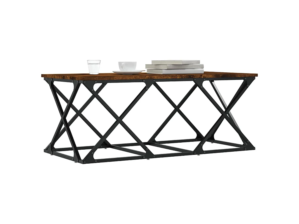 Mesa de centro madera de ingeniería roble ahumado 100x49x40 cm ES66379