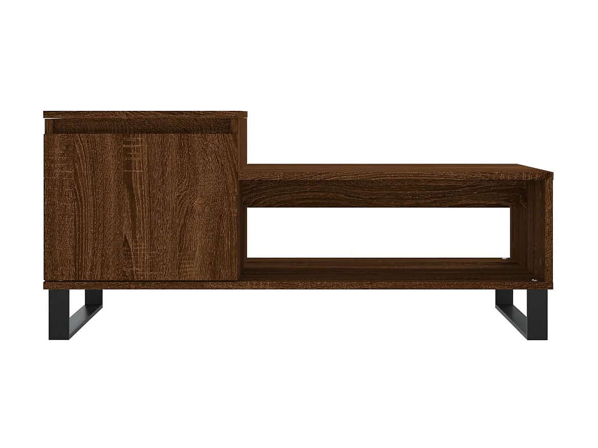 Mesa de centro madera contrachapada roble marrón 100x50x45 cm ES80977