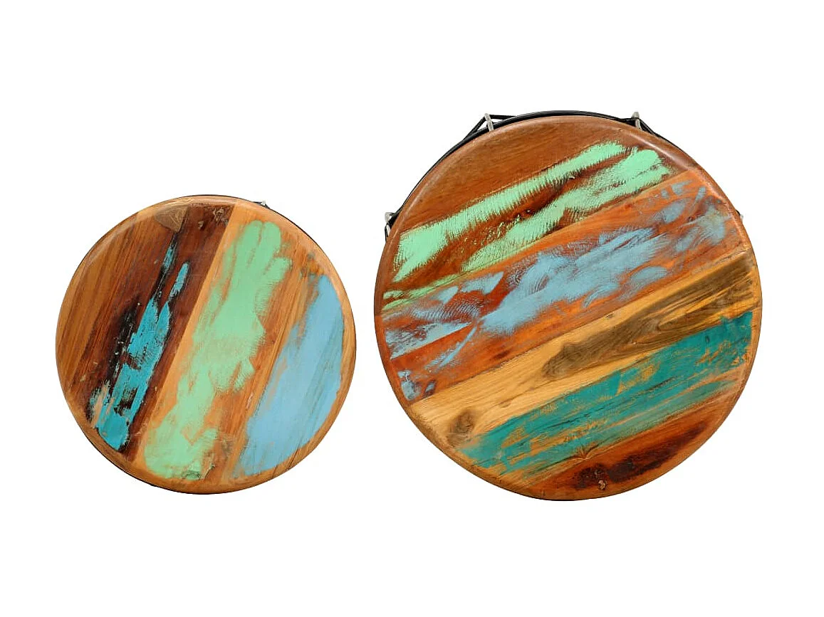 Mesas de centro 2 unidades madera maciza reciclada ES10778