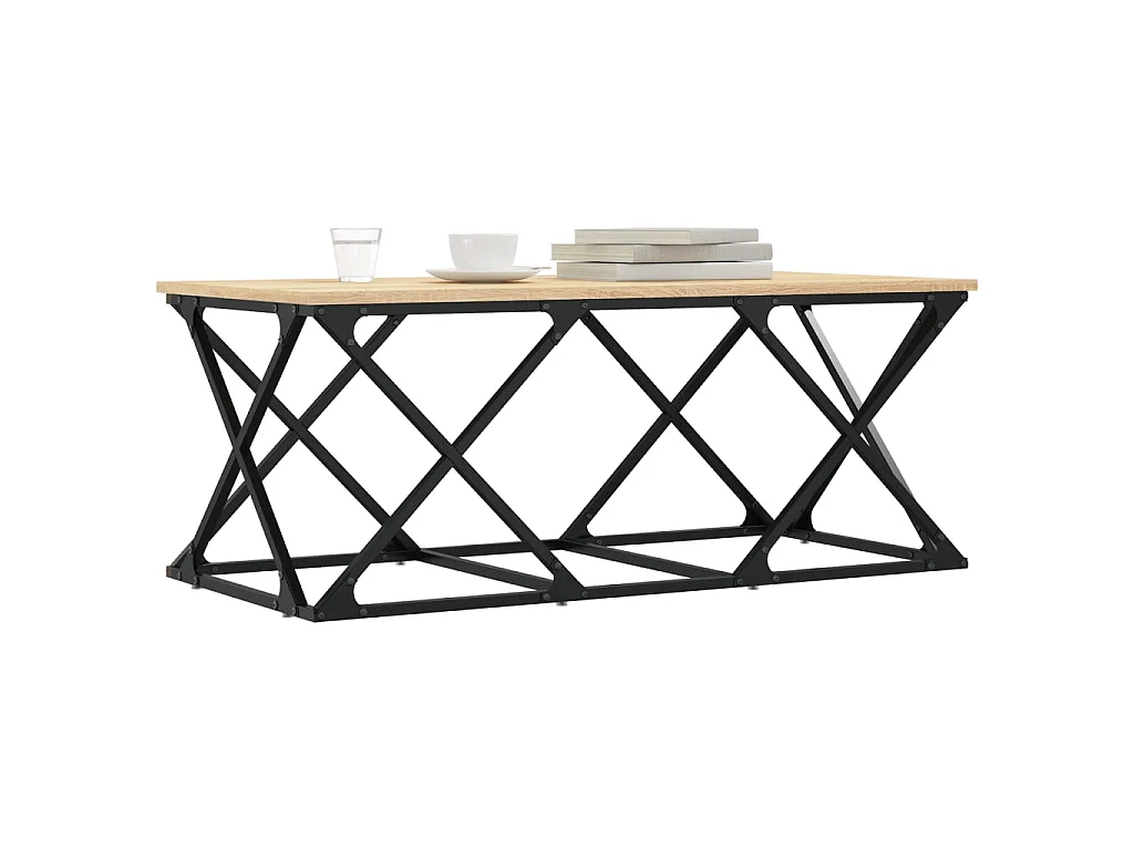 Table basse chêne sonoma 100x49x40 cm bois d'ingénierie OFR80935 BonneVie Meuble