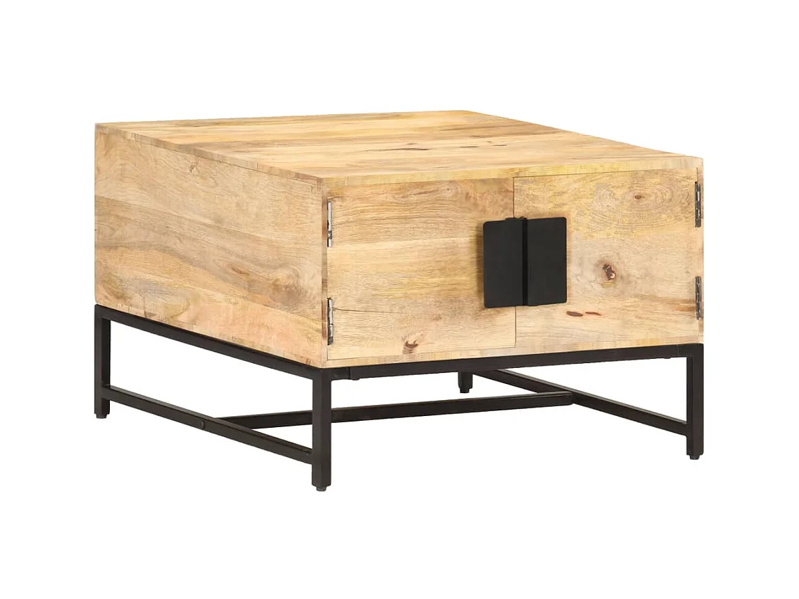 Table basse 67x67x45 cm Bois de manguier massif OFR27242 BonneVie Meuble