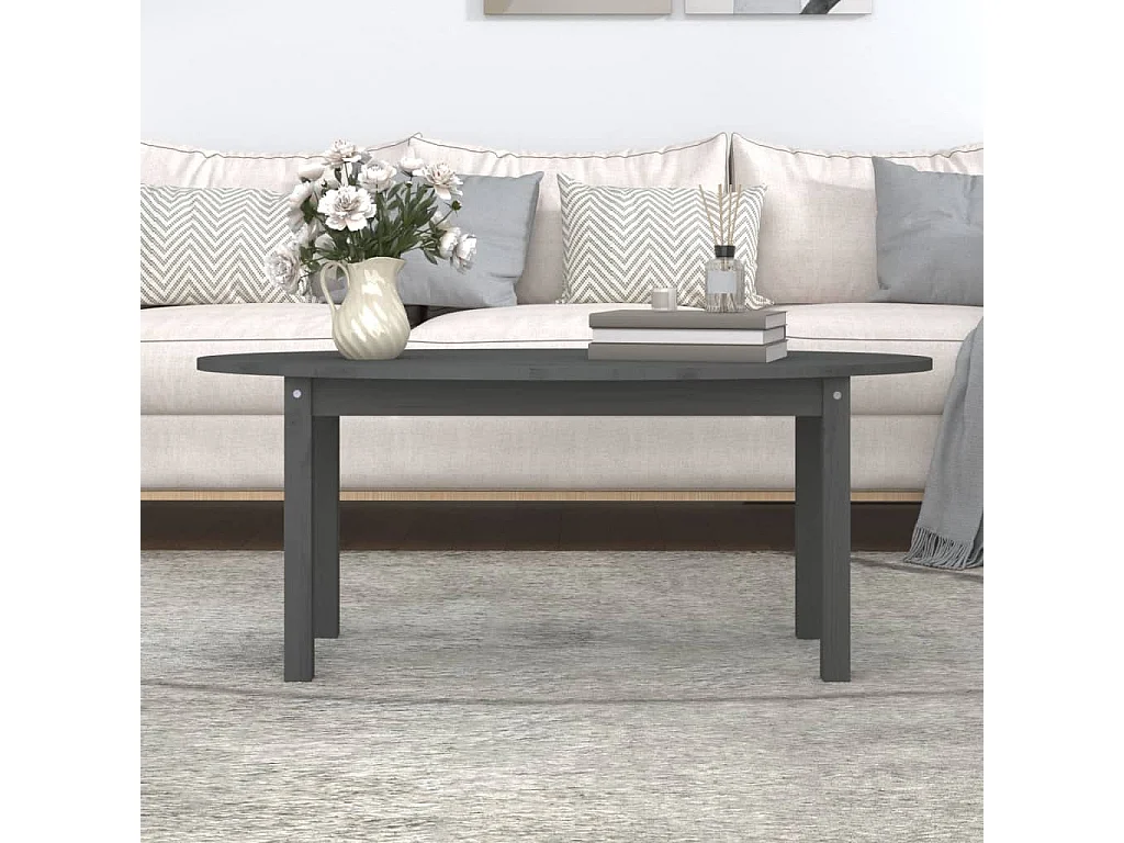 Salontafel 110x55x45 cm massief grenenhout grijs NL62163