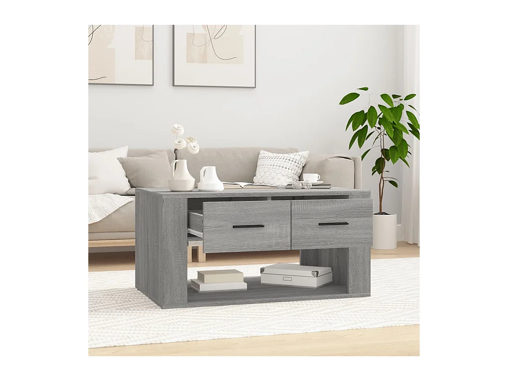 Mesa de centro madera contrachapada gris Sonoma 80x50x40 cm ES41569