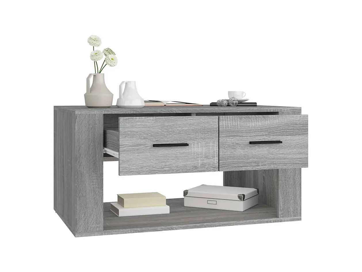 Mesa de centro madera contrachapada gris Sonoma 80x50x40 cm ES41569