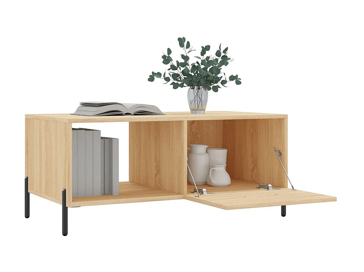 Table basse chêne sonoma 90x50x40 cm bois d'ingénierie OFR17093 BonneVie Meuble