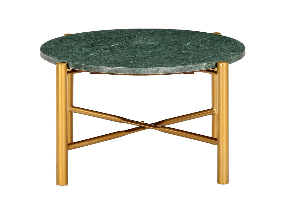 Table basse Vert 60x60x35 cm Pierre véritable et texture marbre OFR55304 BonneVie Meuble