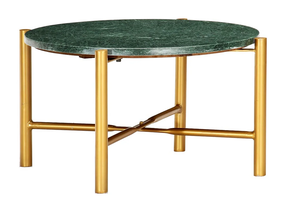 Table basse Vert 60x60x35 cm Pierre véritable et texture marbre OFR55304 BonneVie Meuble