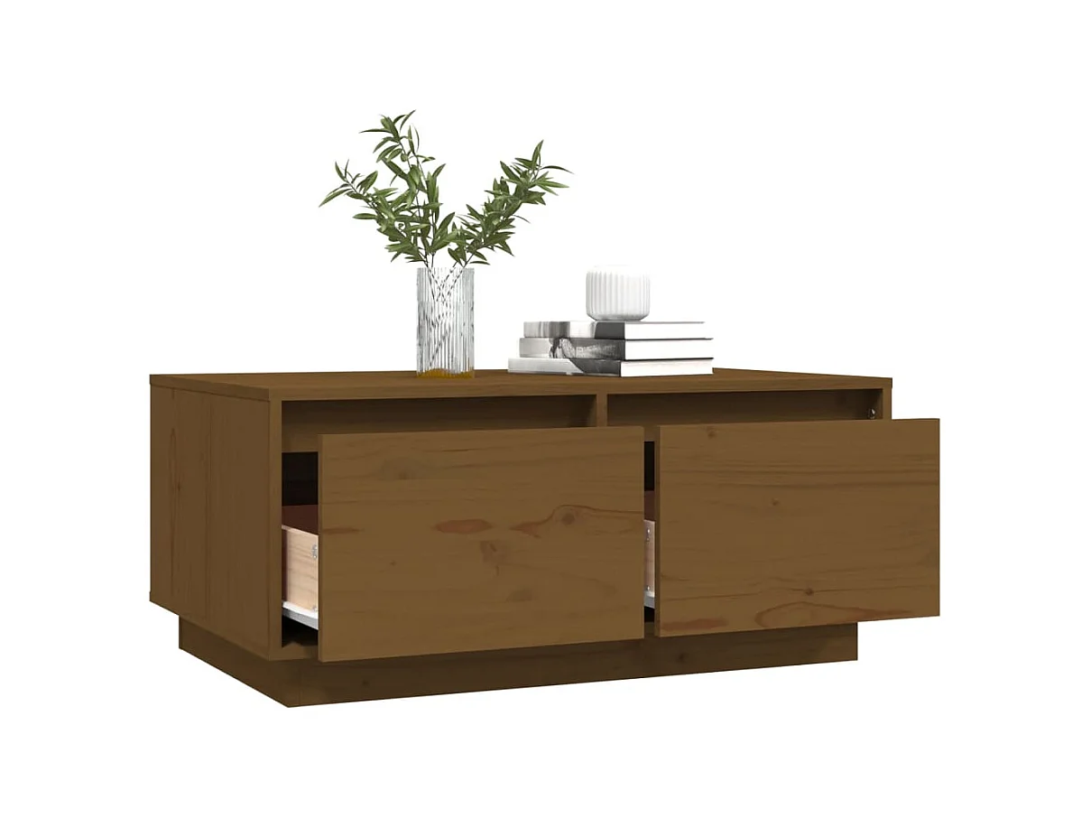 Salontafel 80x50x35 cm massief grenenhout honingbruin NL68927