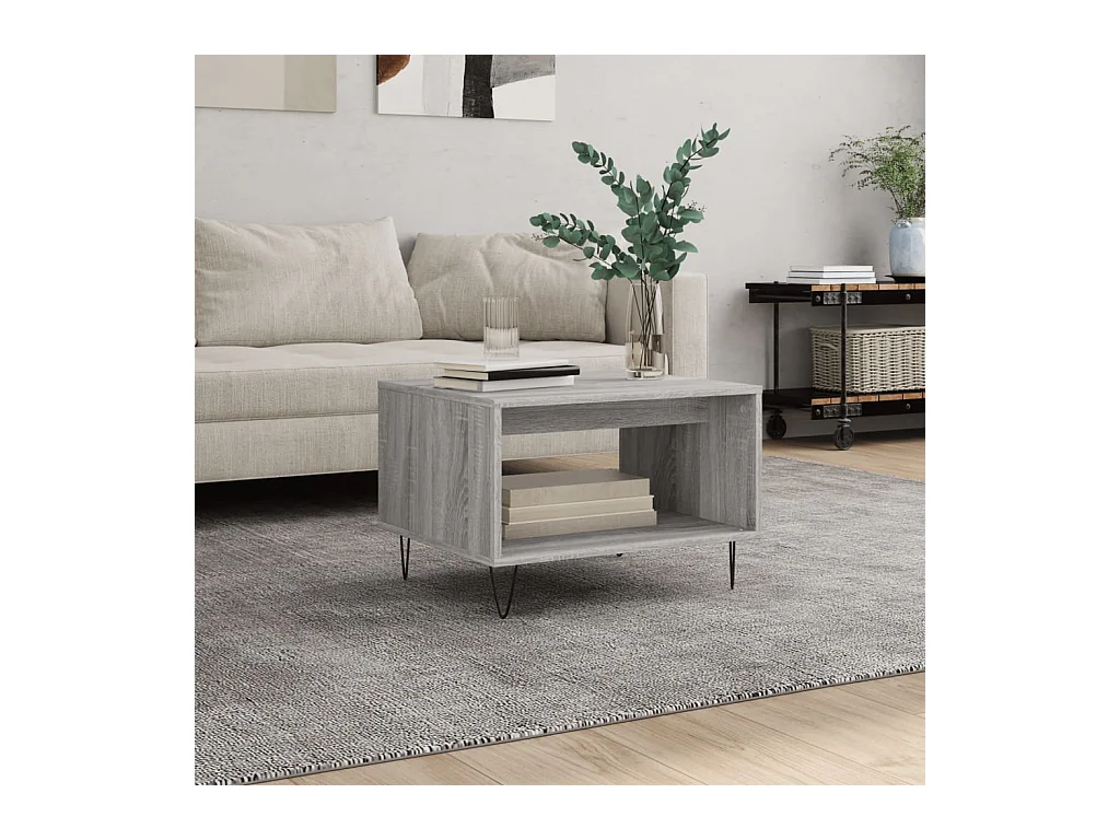 Table basse sonoma gris 60x50x40 cm bois d'ingénierie OFR44644 BonneVie Meuble
